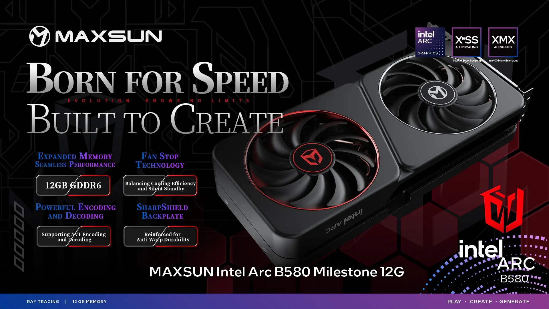 MAXSUN Intel ARC B580 Milestone 12G Graphics Card